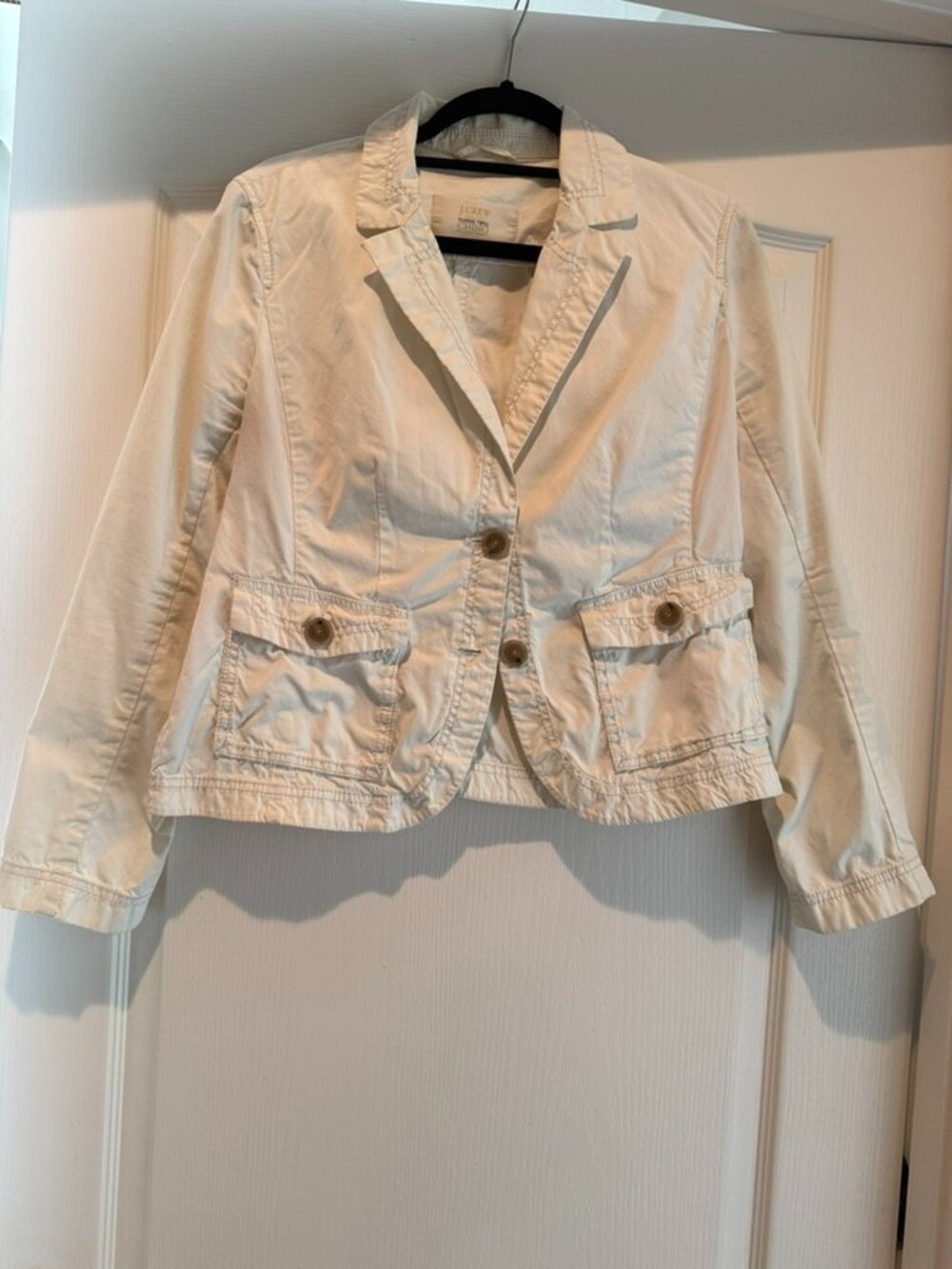 JCrew | Classic Twill Chino Cotton Weathered Blazer | White | Size: L